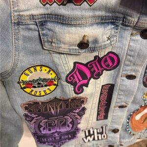 Custom Denim jacket Classic Rock Theme Medium